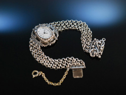 Trachten Zeit!  Armbanduhr Silber 835 Handaufzug M&uuml;nchen um 1980