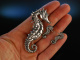 Art Deco Seahorse! Seepferdchen Brosche und Ohr Schrauben Silber 925 USA um 1930