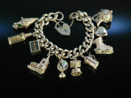 Birmingham um 1977! Bettelarmband Silber 925 Charm Bracelet