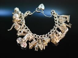 Heavy Charms! Bettelarmband Silber 925 England um 1978