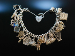 Lovely Charms! Bettelarmband Silber 925 England um 1966