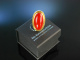 Fantastic Coral! Gro&szlig;er Ring feinste italienische Koralle Cabochon massive 18 Gramm! Gold 585