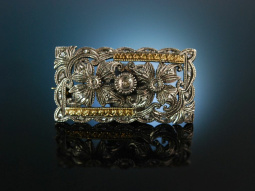 Antike Brosche zur Tracht! Silber goldverb&ouml;det Diamanten um 1900 Antique Brooch