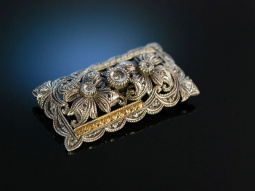 Antike Brosche zur Tracht! Silber goldverb&ouml;det Diamanten um 1900 Antique Brooch