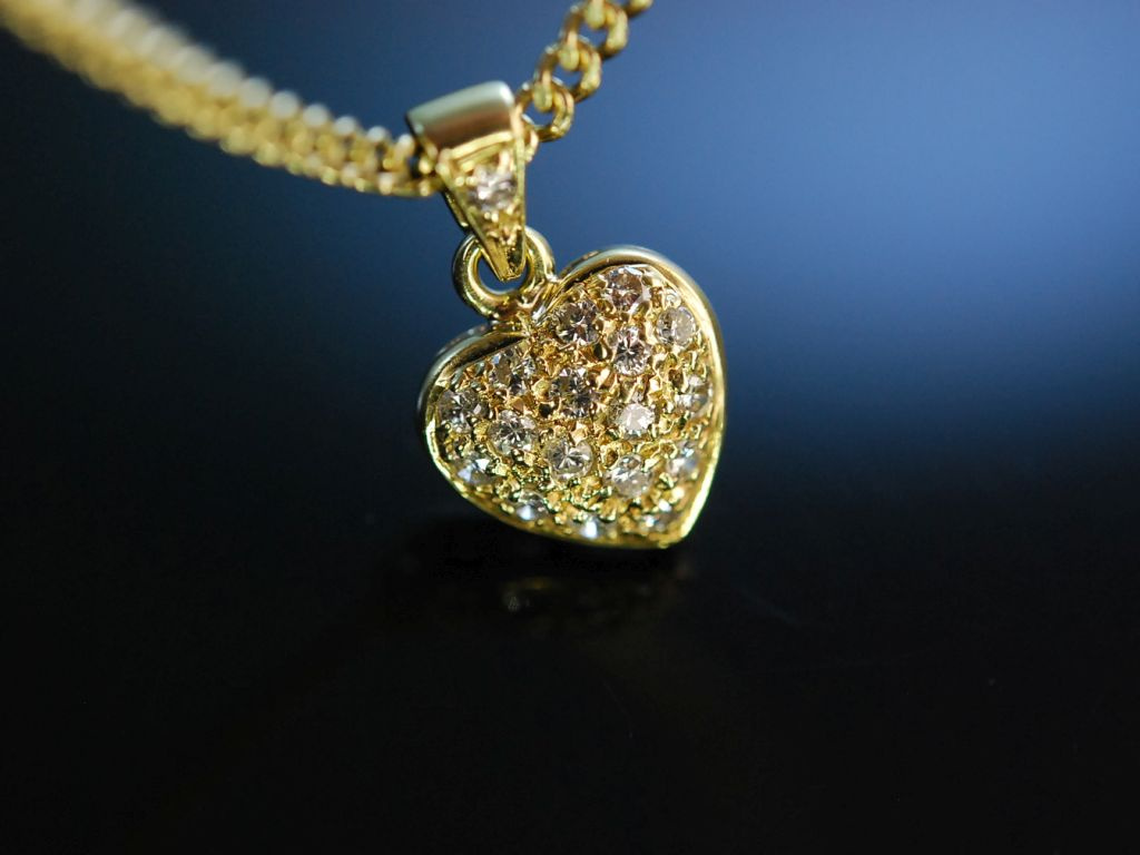 Achsbügel Herz mit Diamant - Gold