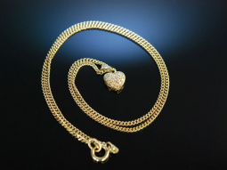 Diamond Heart! Herz Anh&auml;nger mit Kette Gold 585...