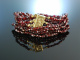 Zur Tracht! Antike Granat Kette 3reihig B&ouml;hmen um 1850 Garnet Necklace