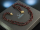 Zur Tracht! Antike Granat Kette 3reihig B&ouml;hmen um 1850 Garnet Necklace