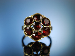 M&uuml;nchen um 1900! Historischer Granat Ring Silber vergoldet Antique Garnet Ring
