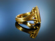 Antique Scarab! Sensationeller Ring Gold 900 Karneol Skarabäus mit Intaglio des Pegasos