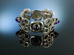 Sixties! Schweres Armband Silber 835 Amethyst Bartel...