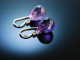 Funkelnde Tropfen! Ohrringe Amethyst Pendeloques Gold 585