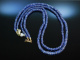 Kostbares Blau! Wundervolle Saphir Kette 2reihig Gold 585