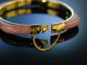 England um 1970! Armreif Silber 925 vergoldet ros&eacute;farbener Achat Bangle Bracelet Agate