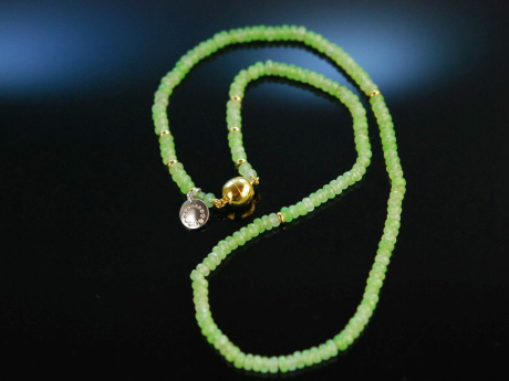 Feines Grn! Wundervolle Peridot Kette Silber 925 vergoldet