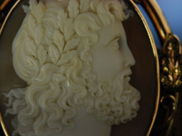 Italien um 1840! Feinste Zeus Kamee Gemmen Brosche Schaum Gold 585 rare antique cameo