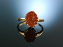 Antique Intaglio! Feiner Ring Gold 585 Roter Jaspis mit antikem Intaglio