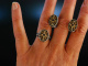 Vom Tegernsee um 1980! Trachtenschmuck Set aus Kropfkette Armband Ohrclipsen Ring Silber vergoldet Granat