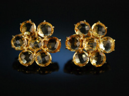 Flower Earrings! Ohrringe Silber 925 vergoldet Citrin...