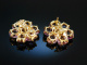 Flower Earrings! Ohrringe Silber 925 vergoldet Amethyst Italian Style