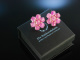 Flower Earrings! Ohrringe Silber 925 rosé vergoldet Rubine Italian Style