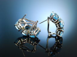 Earrings from Italy! Elegante Ohrringe Silber 925 Blau Topas