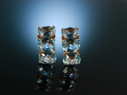 Earrings from Italy! Elegante Ohrringe Silber 925 ros&eacute; vergoldet Blau Topas