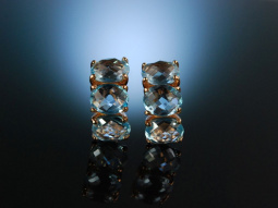 Earrings from Italy! Elegante Ohrringe Silber 925 ros&eacute; vergoldet Blau Topas