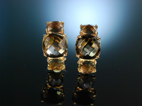 Earrings from Italy! Elegante Ohrringe Silber 925 ros&eacute; vergoldet Smoky Quarz