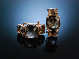 Earrings from Italy! Elegante Ohrringe Silber 925 ros&eacute; vergoldet Smoky Quarz