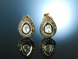 Pear Shape Diamonds from India! Ohrringe Silber 925 vergoldet Diamanten Indien Style