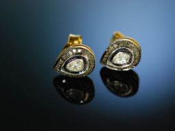 Pear Shape Diamonds from India! Ohrringe Silber 925 vergoldet Diamanten Indien Style