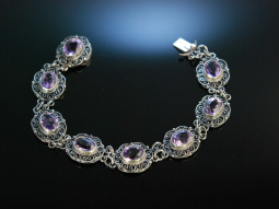 Zartes Violett zur Tracht! Armband Silber 800 Amethyst...