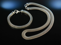 Coole 70er! Schlangen Kette und Armband Silber 925...