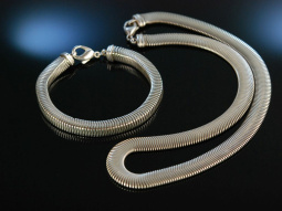 Coole 70er! Schlangen Kette und Armband Silber 925...