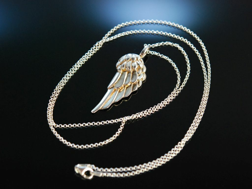 Skelett mit Flügeln Schmuck Anhänger aus 925 Sterling Silber