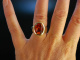 Big Baltic Amber! Hochwertiger massiver Ring Gold 585 Bernstein Cabochon wie neu!