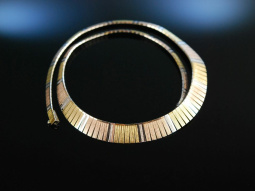 Stylish Kleopatra Style! Sixties Collier Kette um 1965 Silber 835 Tri Color