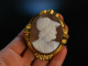 Edler Menelaos! Feine Kamee Brosche Muschel Gemme Cameo England um 1850 Pinchbeck