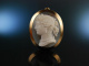 Frankreich um 1850! Exquisite Venus Hard Stone Cameo Achat Kamee Gold 750