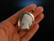 Frankreich um 1850! Exquisite Venus Hard Stone Cameo Achat Kamee Gold 750