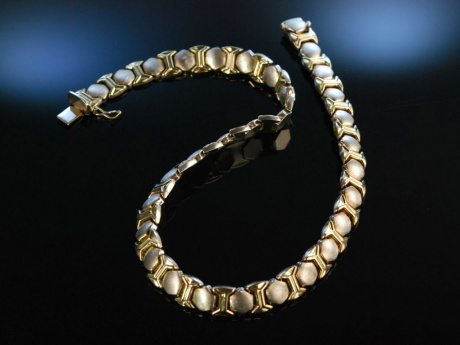 Italien Style! Schickes Collier Silber 925 teilvergoldet Italien um 1980