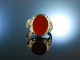 Familien Tradition! Großer Wappen Siegel Ring Silber 835 vergoldet Karneol um 1930 ungraviert