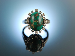 Um 1965! Schicker Vintage Ring Wei&szlig; Gold 585...