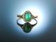 Wien um 1880! Verlobungs Freundschafts Ring Gold 585 Türkis Diamanten