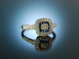 Marry me! Verlobungs Ring Wei&szlig; Gold 750 Saphire Brillanten