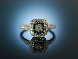 Marry me! Verlobungs Ring Wei&szlig; Gold 750 Saphire Brillanten