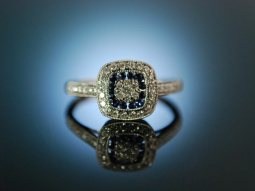 Marry me! Verlobungs Ring Wei&szlig; Gold 750 Saphire Brillanten