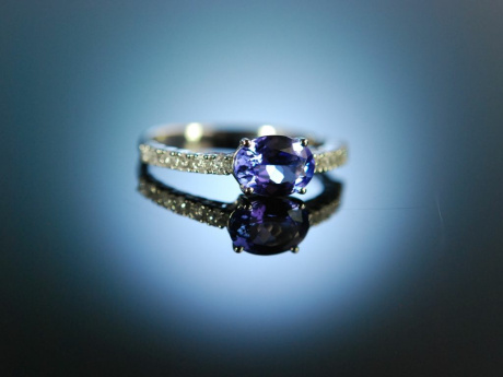 Sag ja! Verlobungs Engagement Ring Wei Gold 750 Tansanit Brillanten