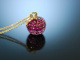 Kleiner roter Apfel! Zartes Collier Gold 750 Rubine rosa Saphire Brillanten